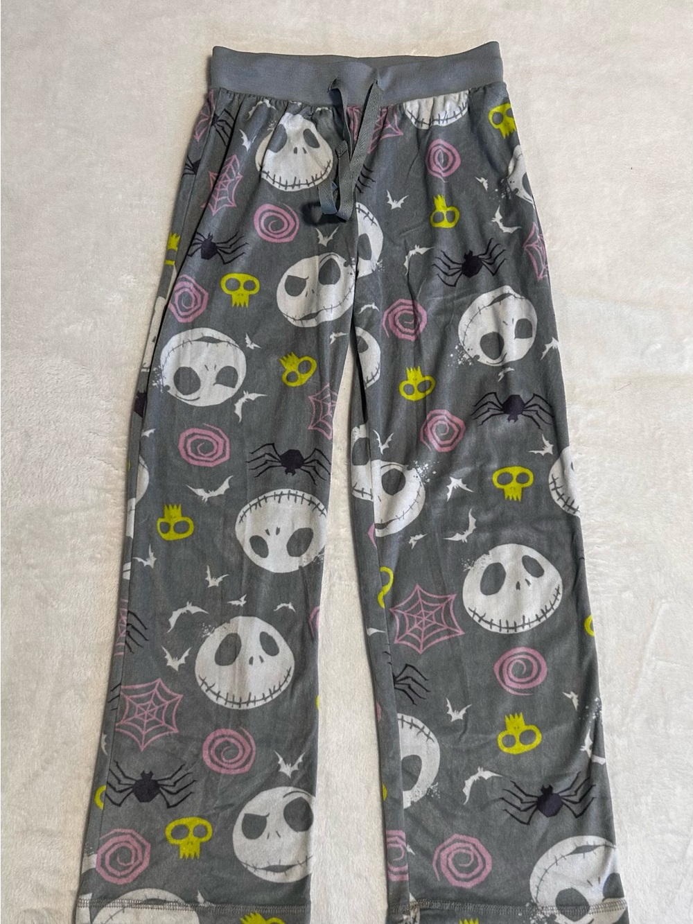 Disney Gray Skull & Spider Print Kids Pajama Pants